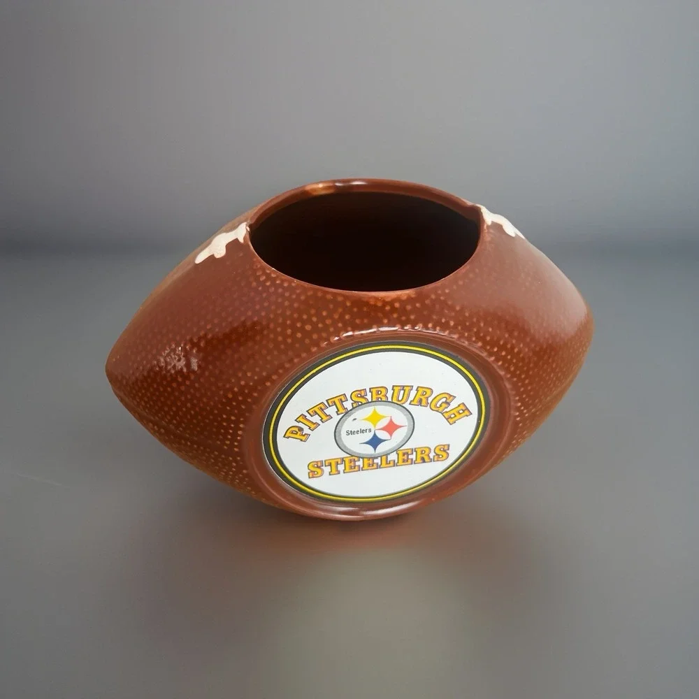 Pittsburgh Steelers Ceramic Football Candy Dish Planter Pen Holder NFL Logo 7